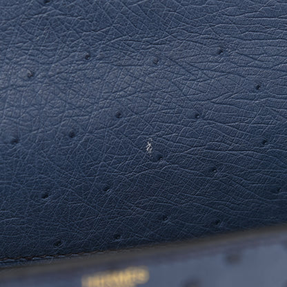 Hermes Ostrich Kelly Sellier 28 Bleu Roi 10 of 15