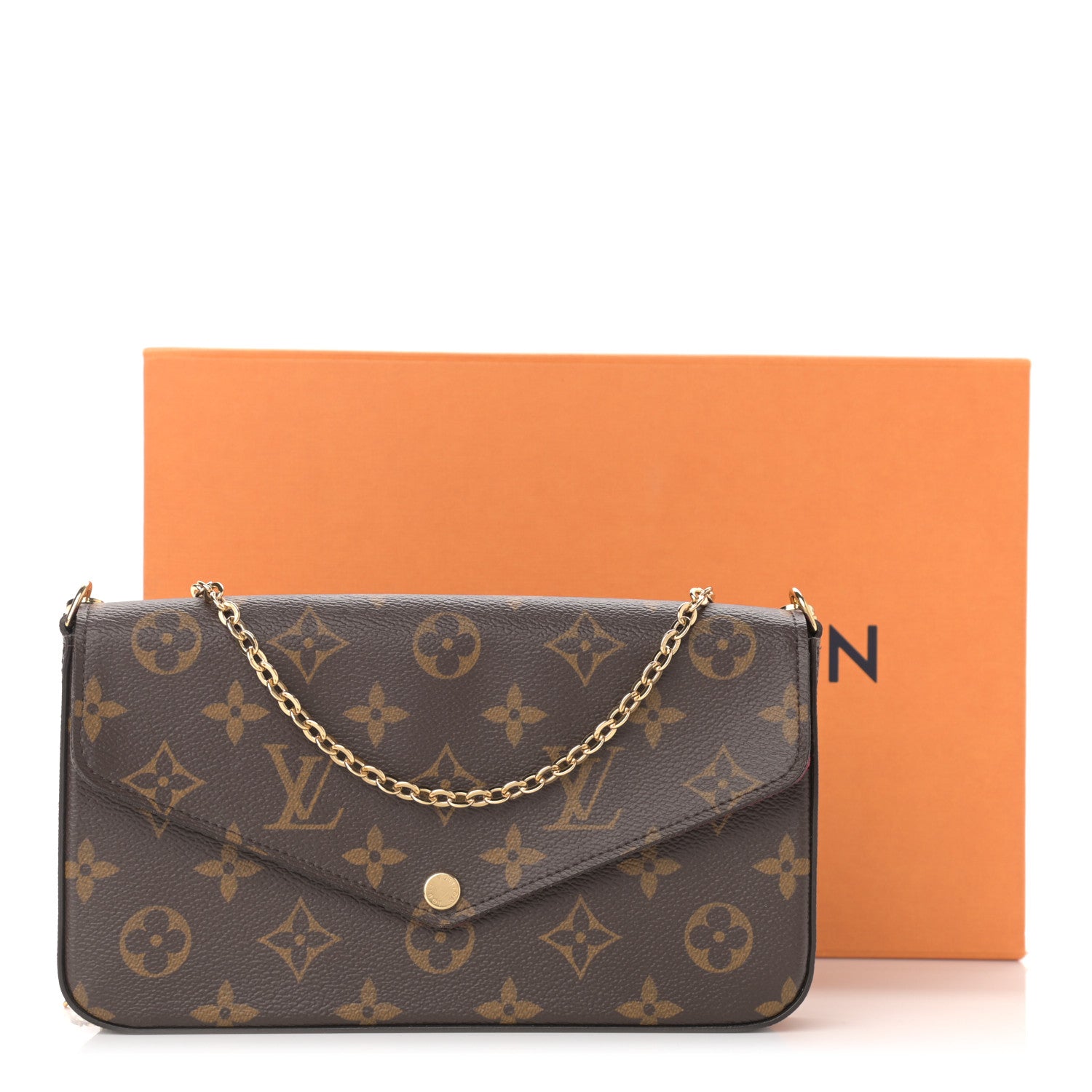 Louis Vuitton Monogram Pochette Felicie Chain Wallet Fuchsia 10 of 10