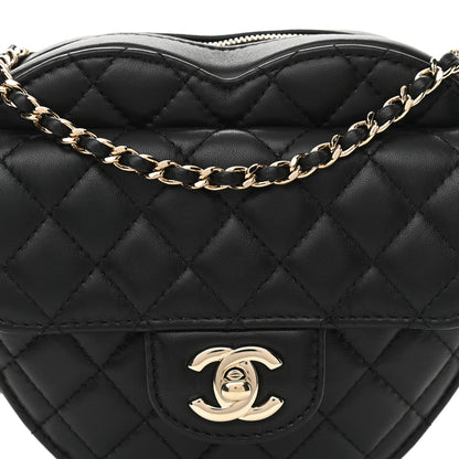 Chanel Lambskin Quilted CC In Love Heart Bag Black 8 of 10