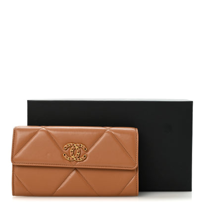Chanel Lambskin Quilted Chanel 19 Flap Wallet Brown 10 of 10