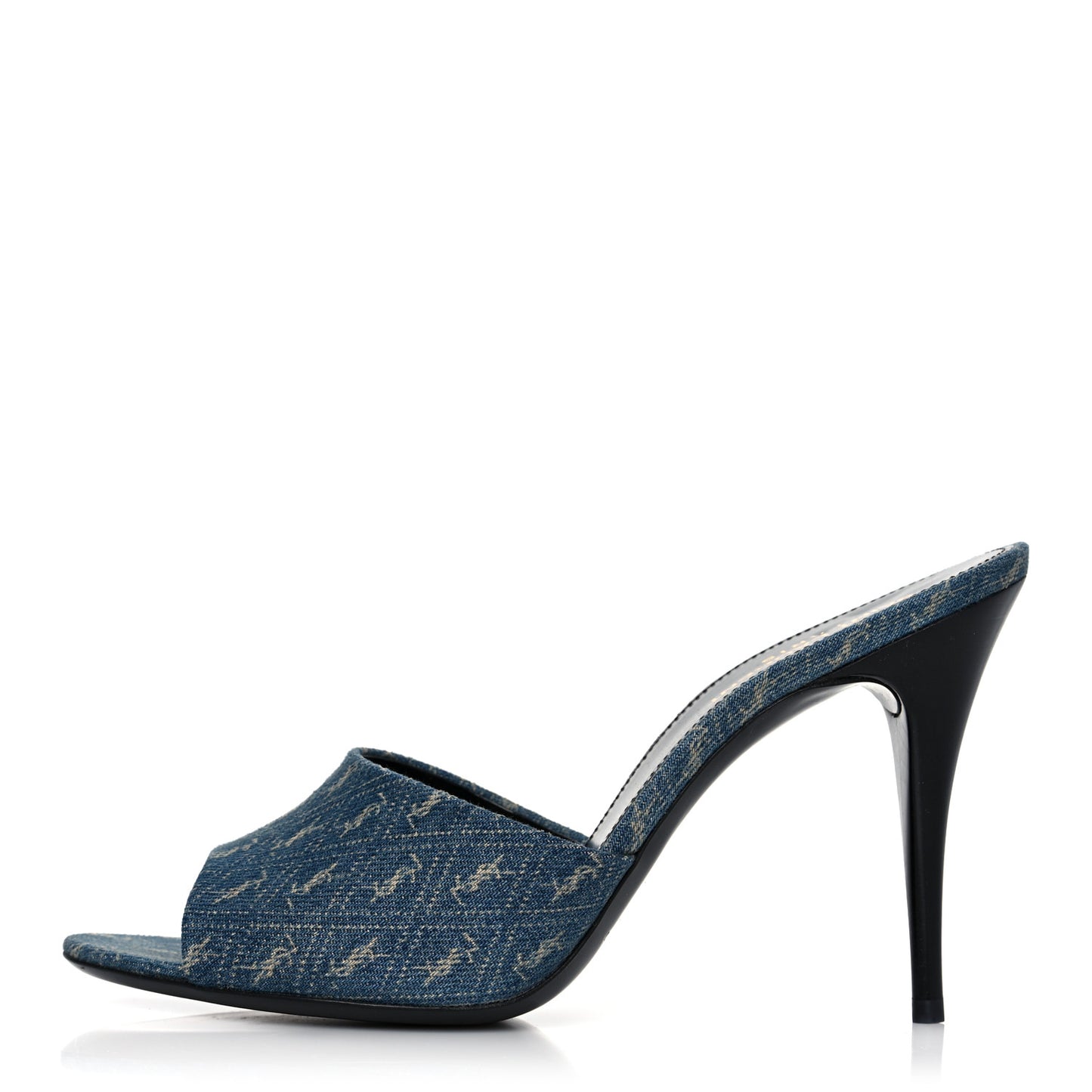 Denim Monogram La 16 Mule Sandals 40 Blue Jeans