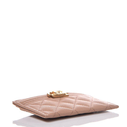 Chanel Caviar Quilted Boy Card Holder Beige 4 of 9