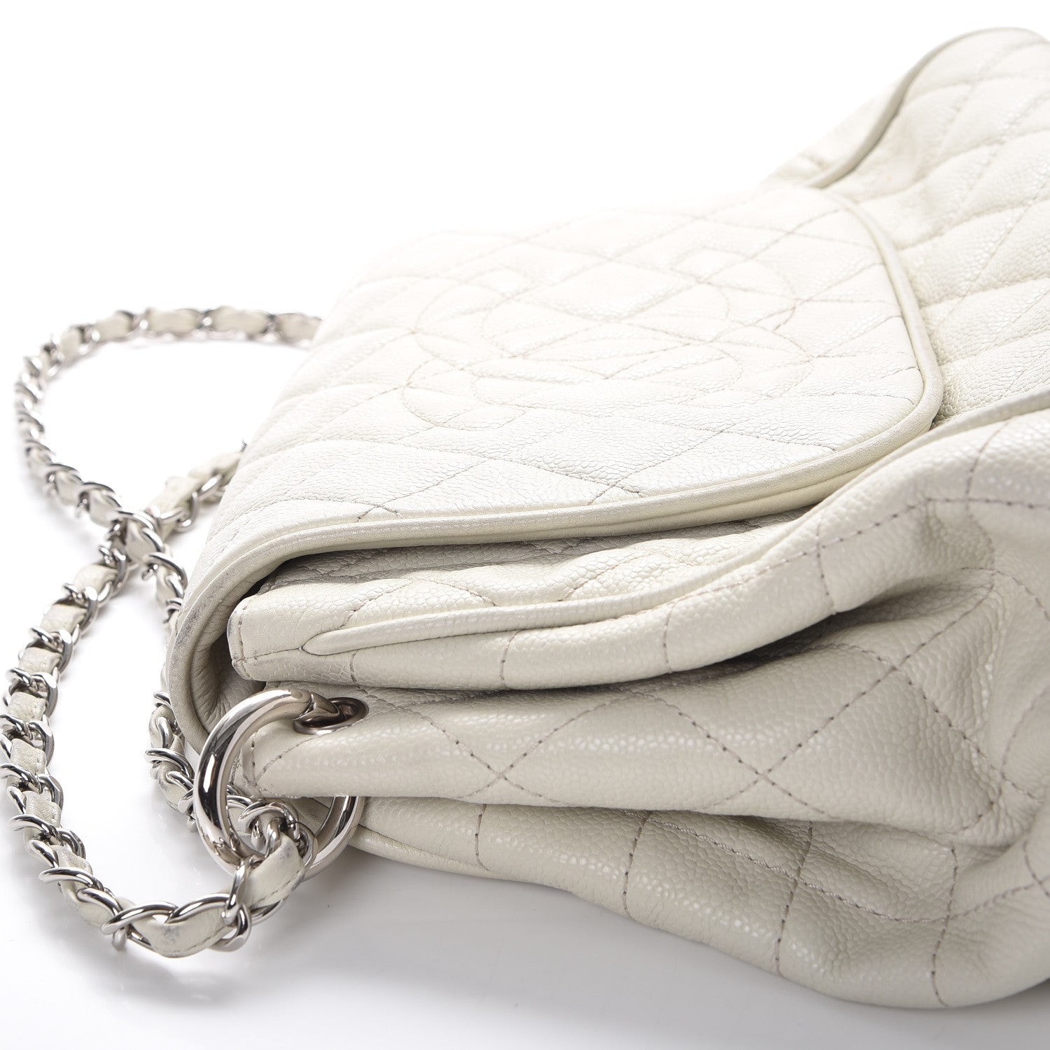 Chanel Caviar Quilted Timeless Accordion Flap White 10 of 17