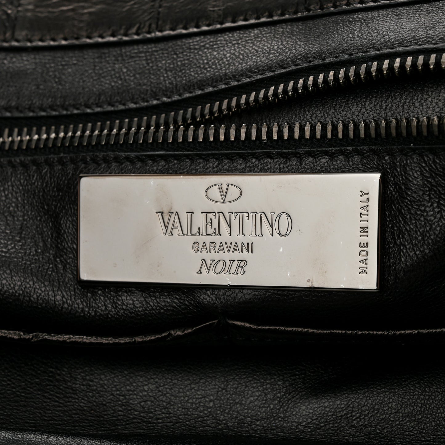 Eel Skin Medium Rockstud Tote Black