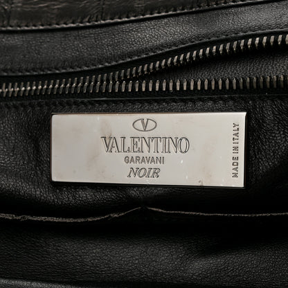 Valentino Garavani Eel Skin Medium Rockstud Tote Black 5 of 10