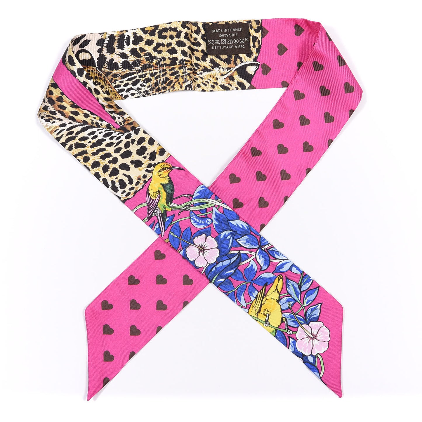 Silk Jungle Love Love Twilly Rose Vif Bleu Roy