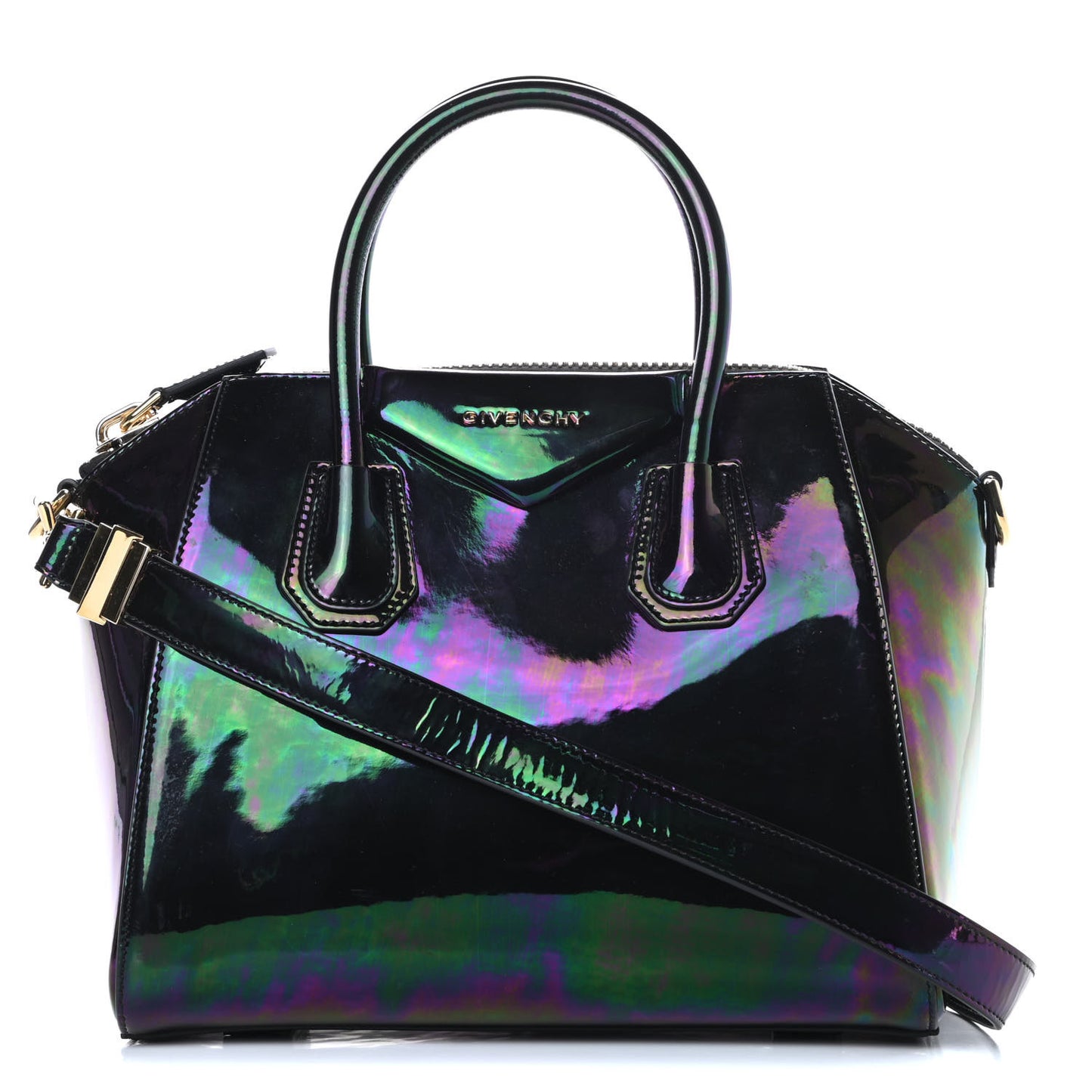 Calfskin Oil Slick Small Antigona Black