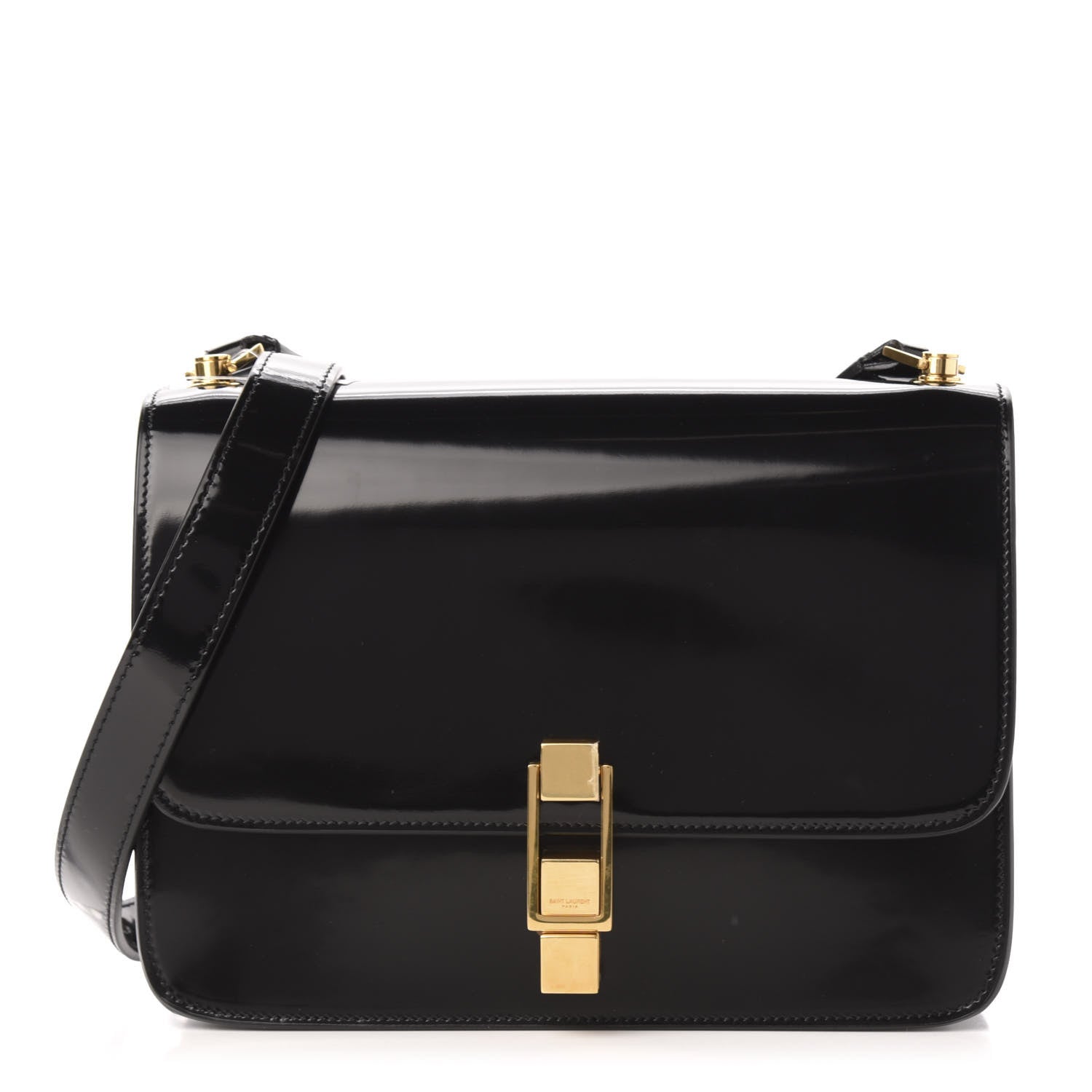Saint Laurent Patent Calfskin Carre Satchel Black 1 of 10