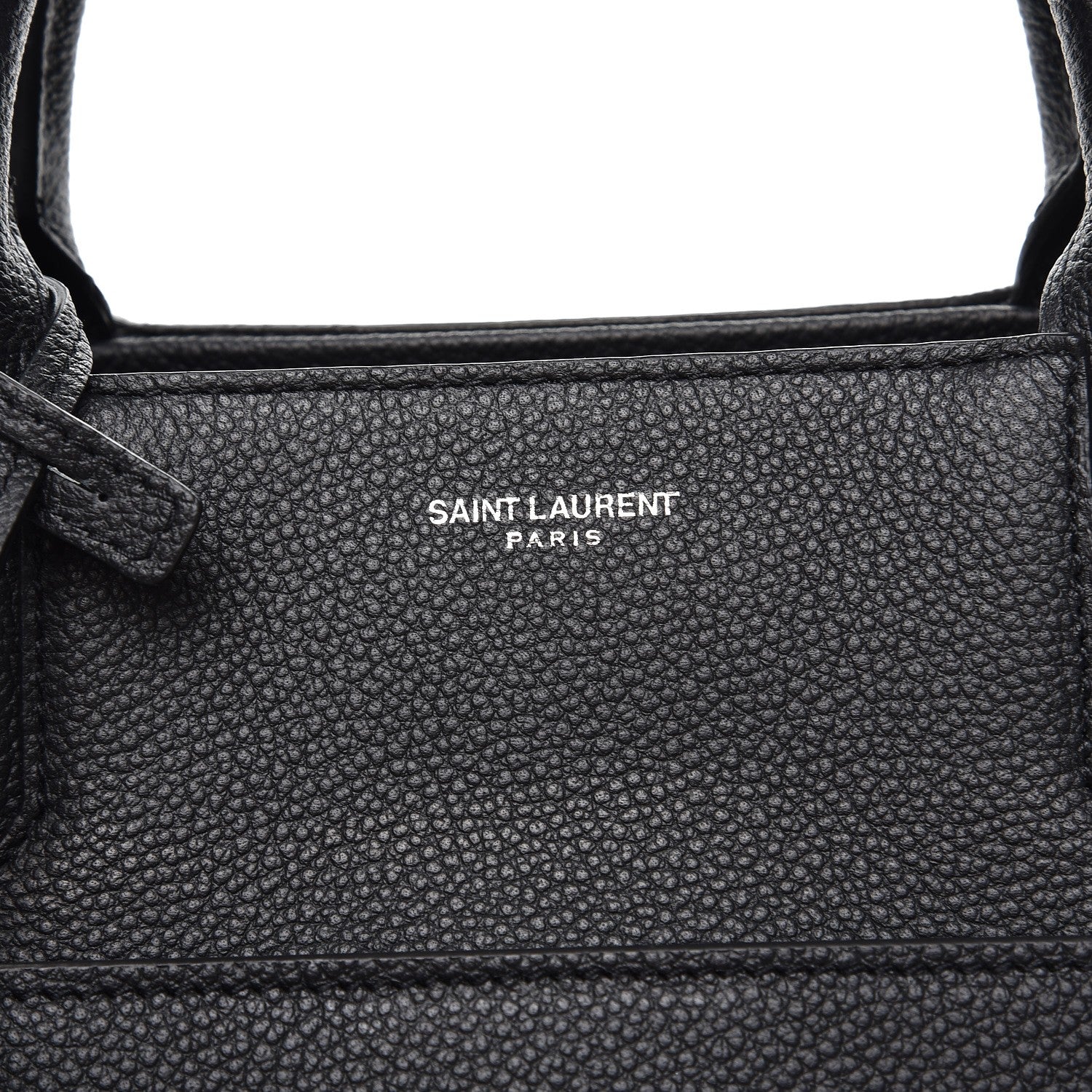 Saint Laurent Grained Calfskin Small Cabas Rive Gauche Black 9 of 9