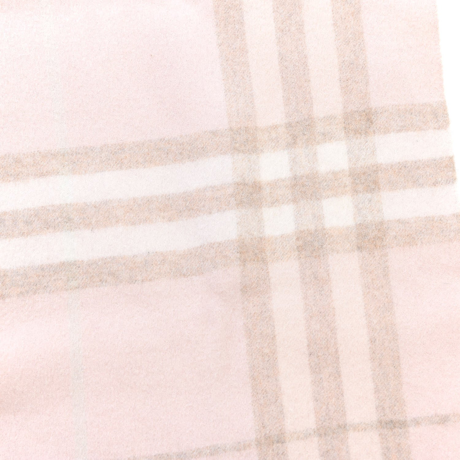 Burberry Cashmere Giant Check Fringe Scarf Pink 4 of 6