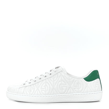 Gucci Nappa G Rhombus Mens Ace Sneakers 6.5 Great White Green 1 of 8