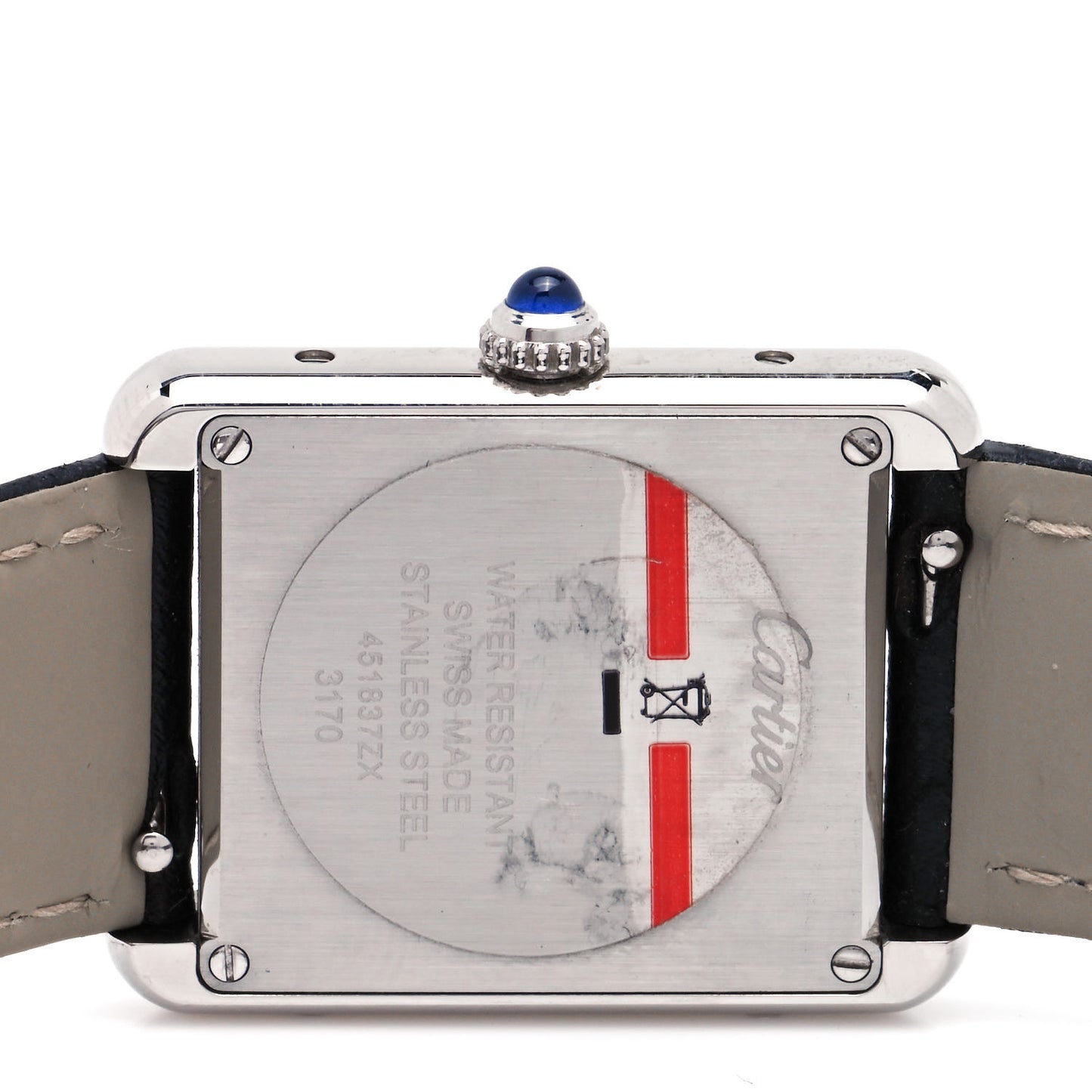 Stainless Steel Calfskin 24mm Tank Solo Quartz Watch