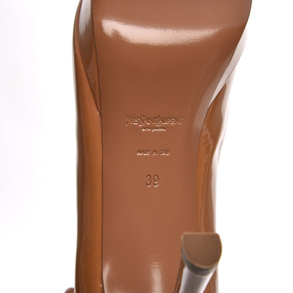 Saint Laurent Patent Palais 105 Peep Toe Pumps 39 Nude 7 of 10