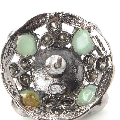 Chanel Gripoix Poured Glass Crystal Pearl Brooch Silver 7 of 9