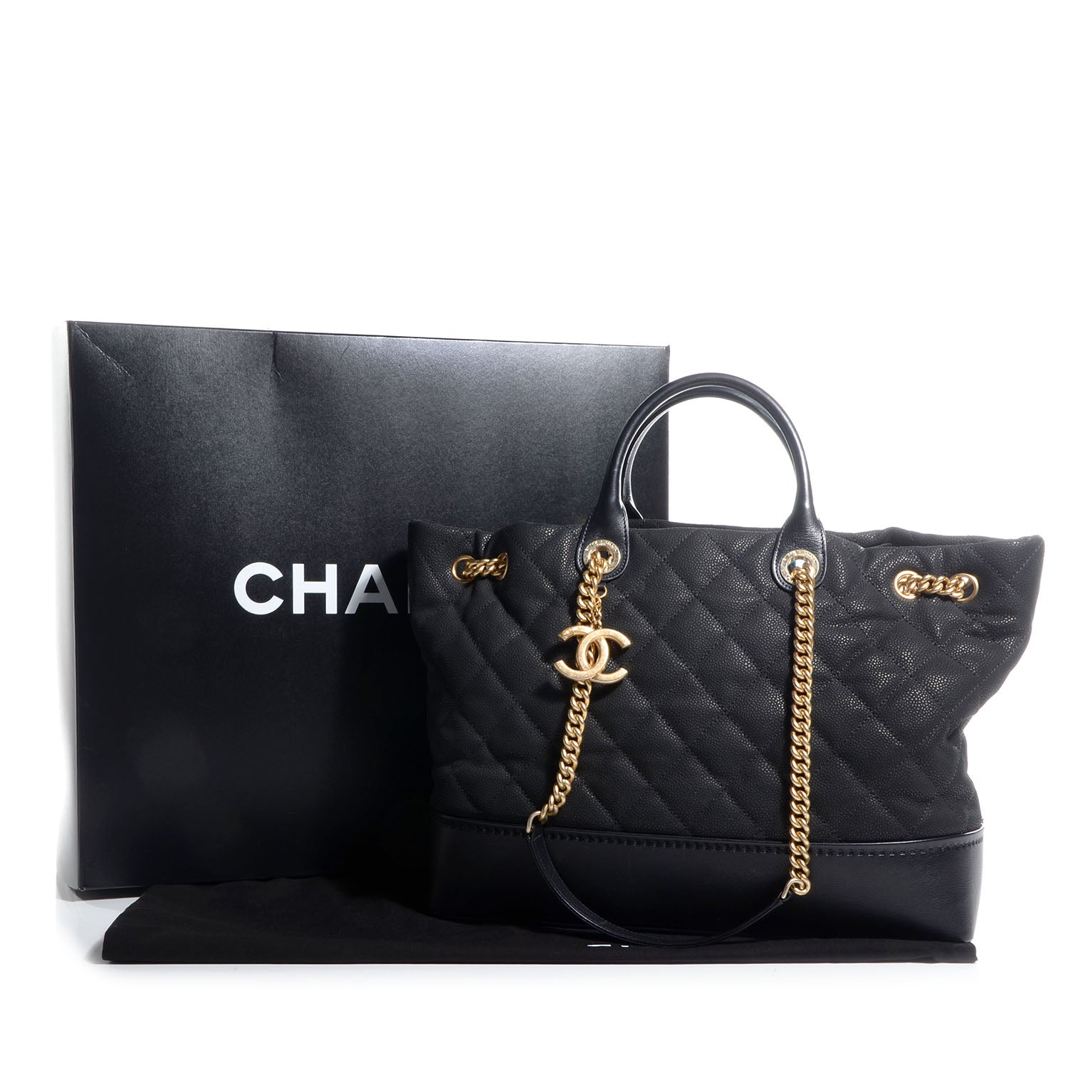 Chanel Iridescent Grained Calfskin Large Tote Black 9 of 9