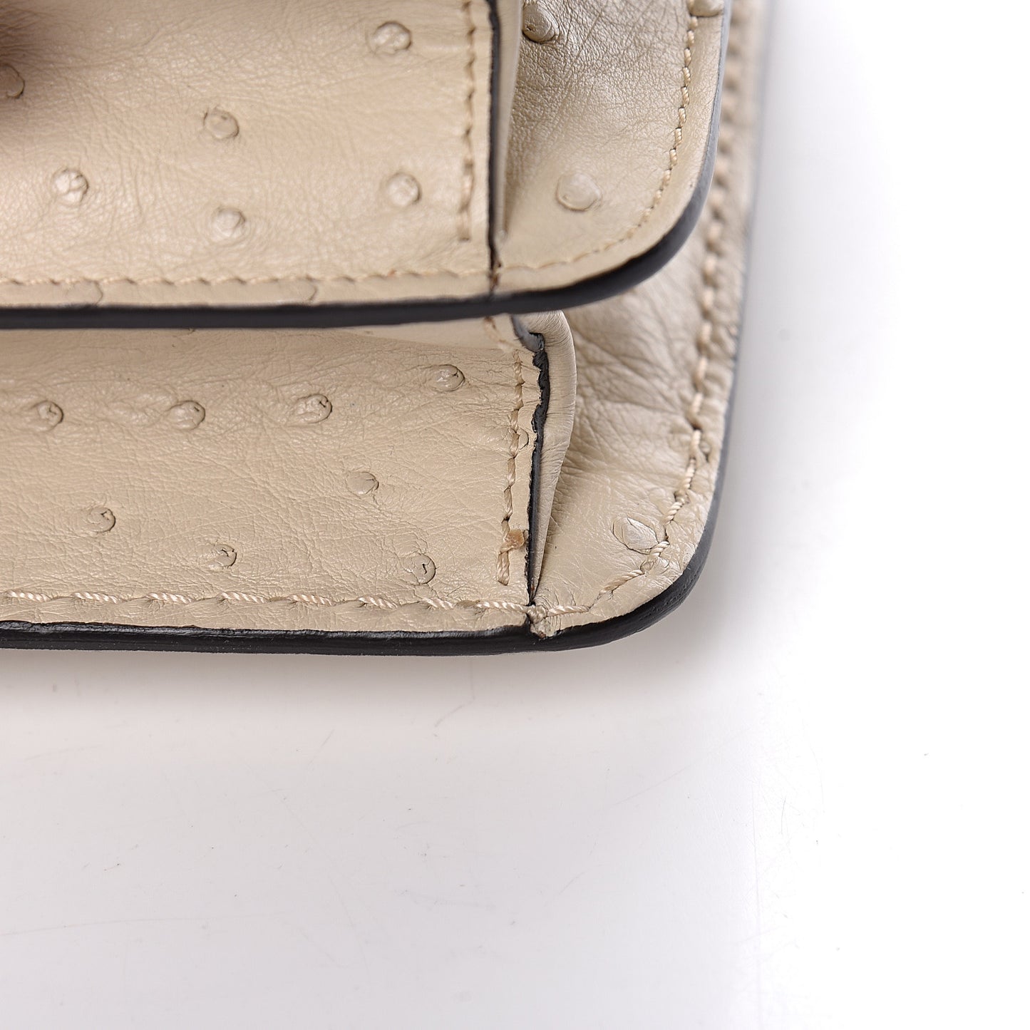 Ostrich Louise Shoulder Bag Ivory