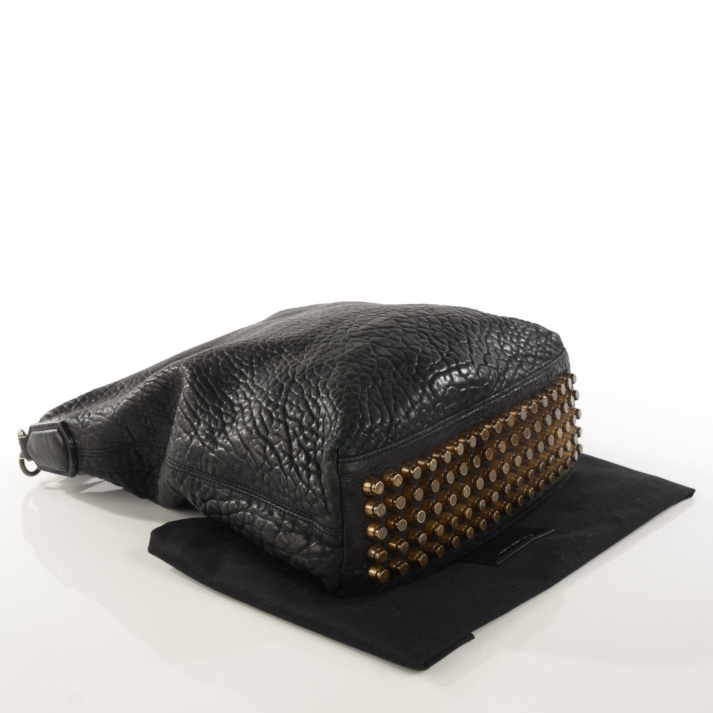 Pebbled Lambskin Darcy Hobo Black Pale Gold Hardware