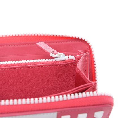 Valentino Garavani Vitello Colorblock Free Rockstud Zip Around Wallet Shadow Pink White 10 of 10