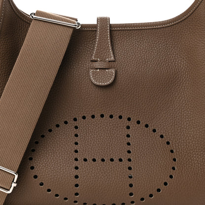 Hermes Taurillon Clemence Evelyne III PM Etoupe 8 of 10