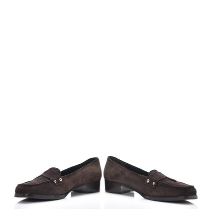 Prada Suede Scamosciato Loafers 35.5 Ebano 6 of 10