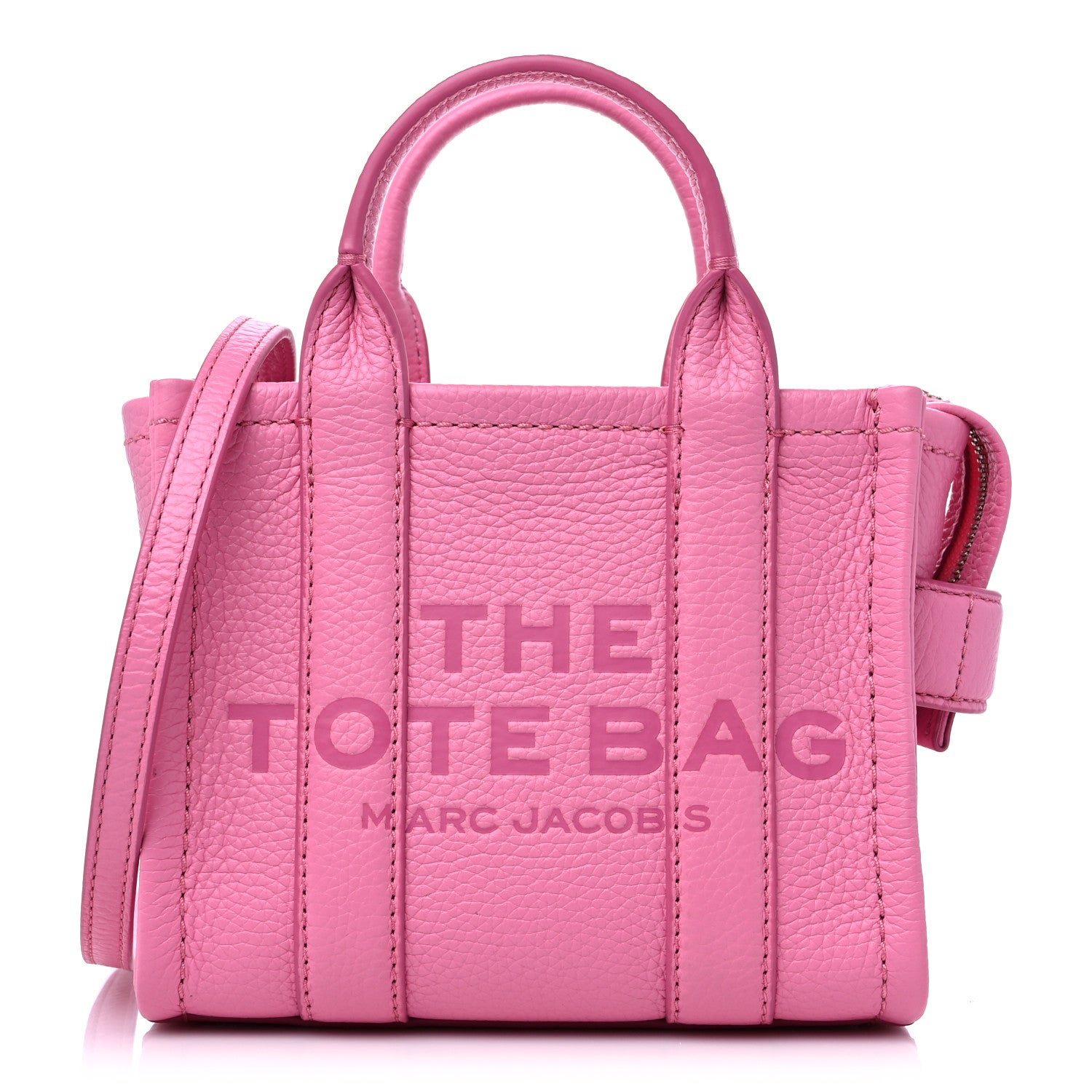 Marc Jacobs Grained Calfskin Micro The Tote Bag Pink 1 of 8