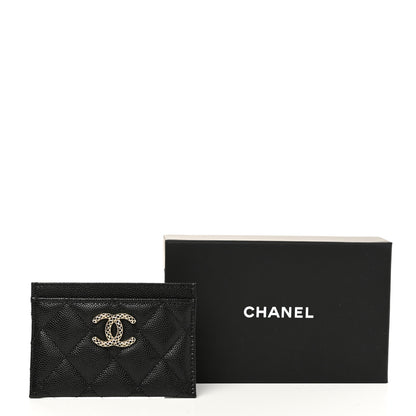 Chanel Caviar Metal Perforated Quilted CC Card Holder Black 9 of 9