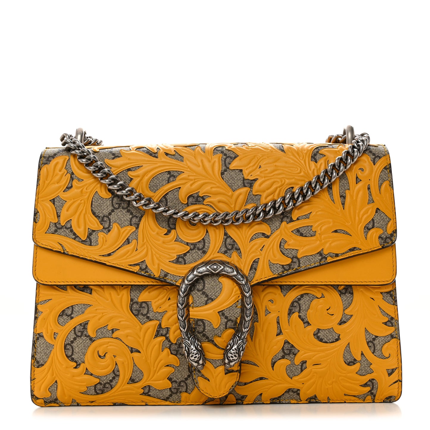 GG Supreme Monogram Arabesque Medium Dionysus Shoulder Bag Beige Yellow
