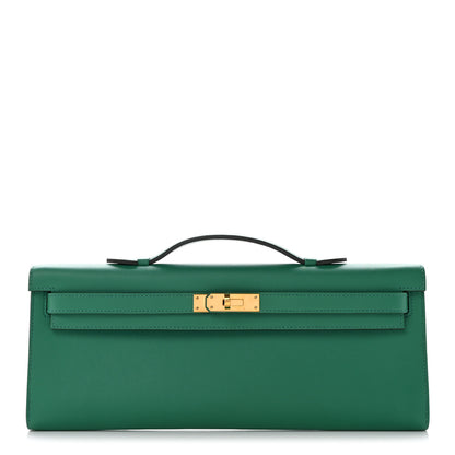 Hermes Swift Kelly Cut Clutch Pochette Vert Vertigo 1 of 7