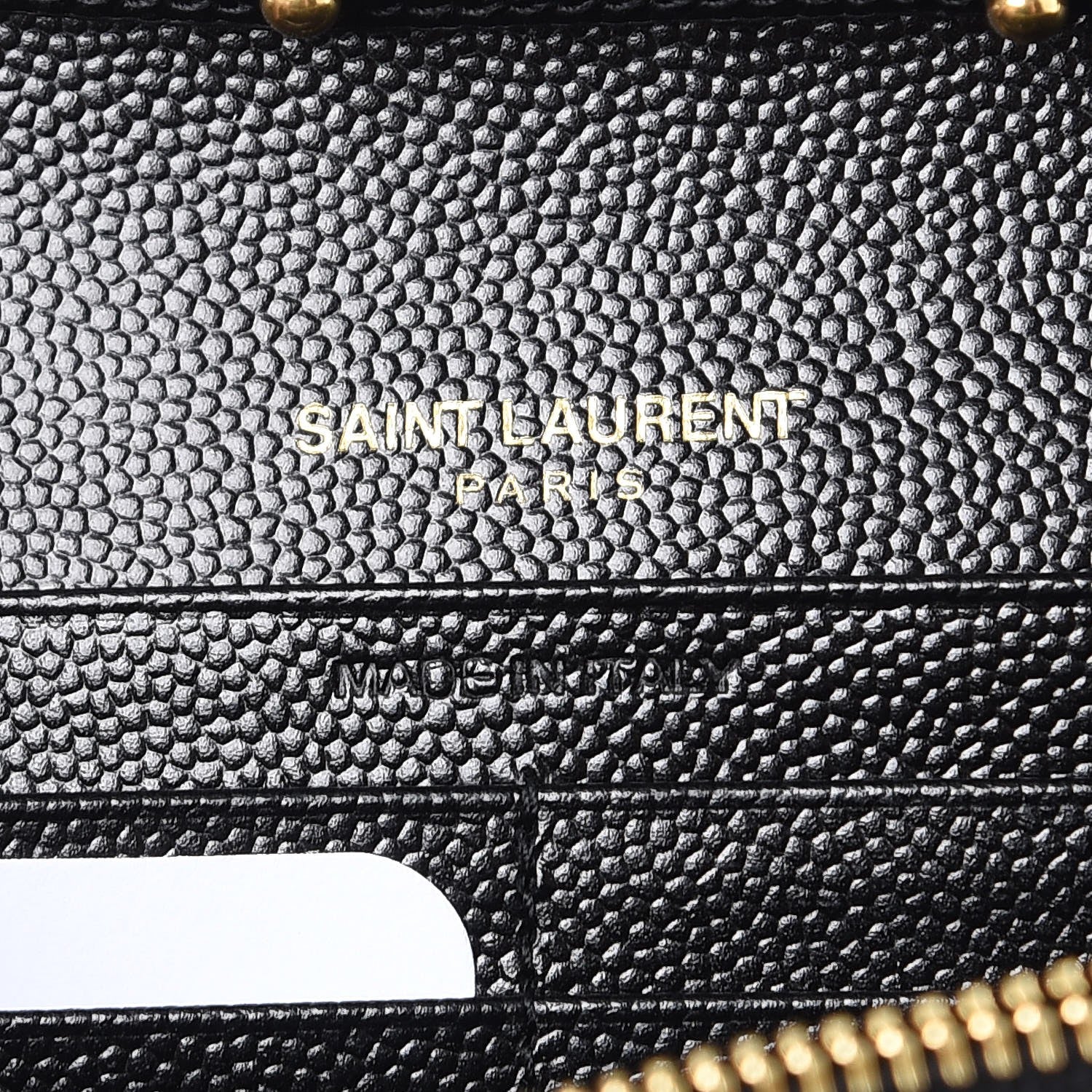 Saint Laurent Grain De Poudre Matelasse Chevron Monogram Chain Wallet Black 7 of 9