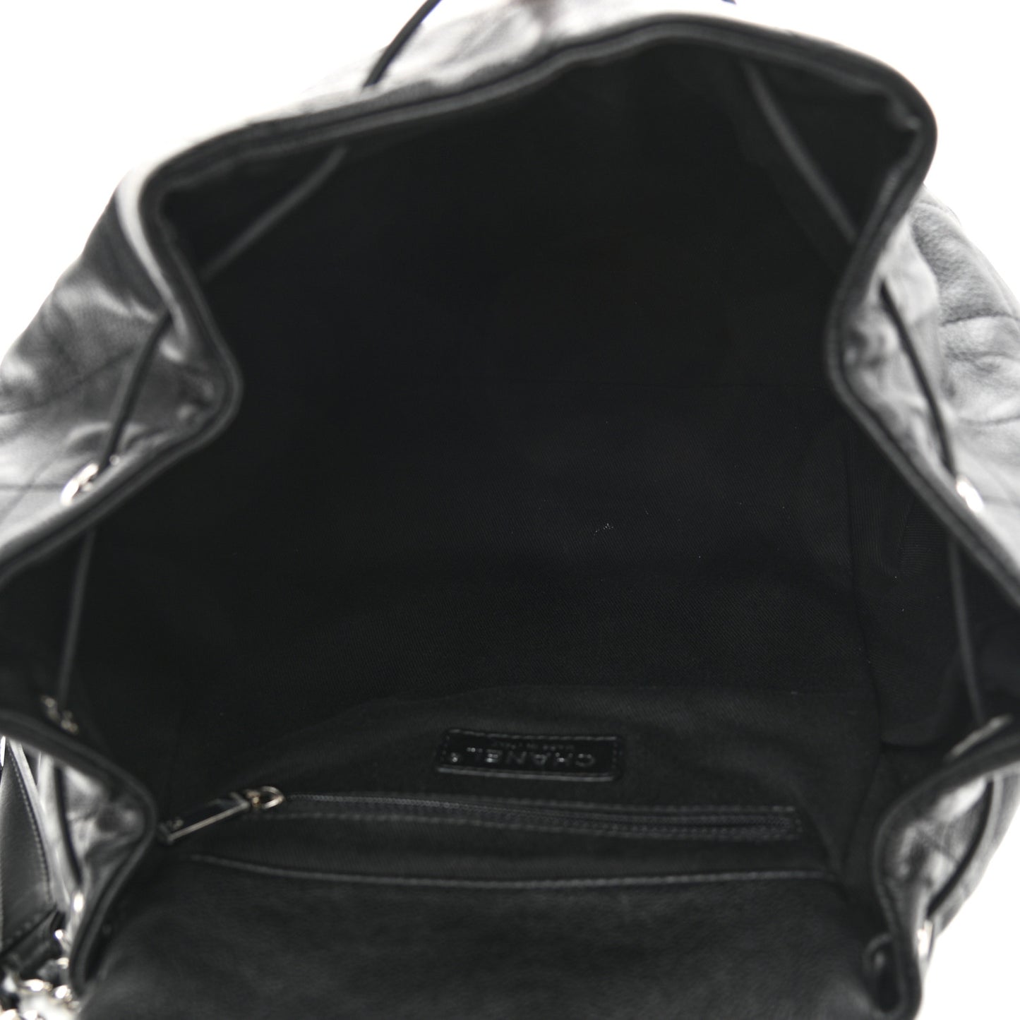 Grained Calfskin Stitched Braided With Style Backpack Black