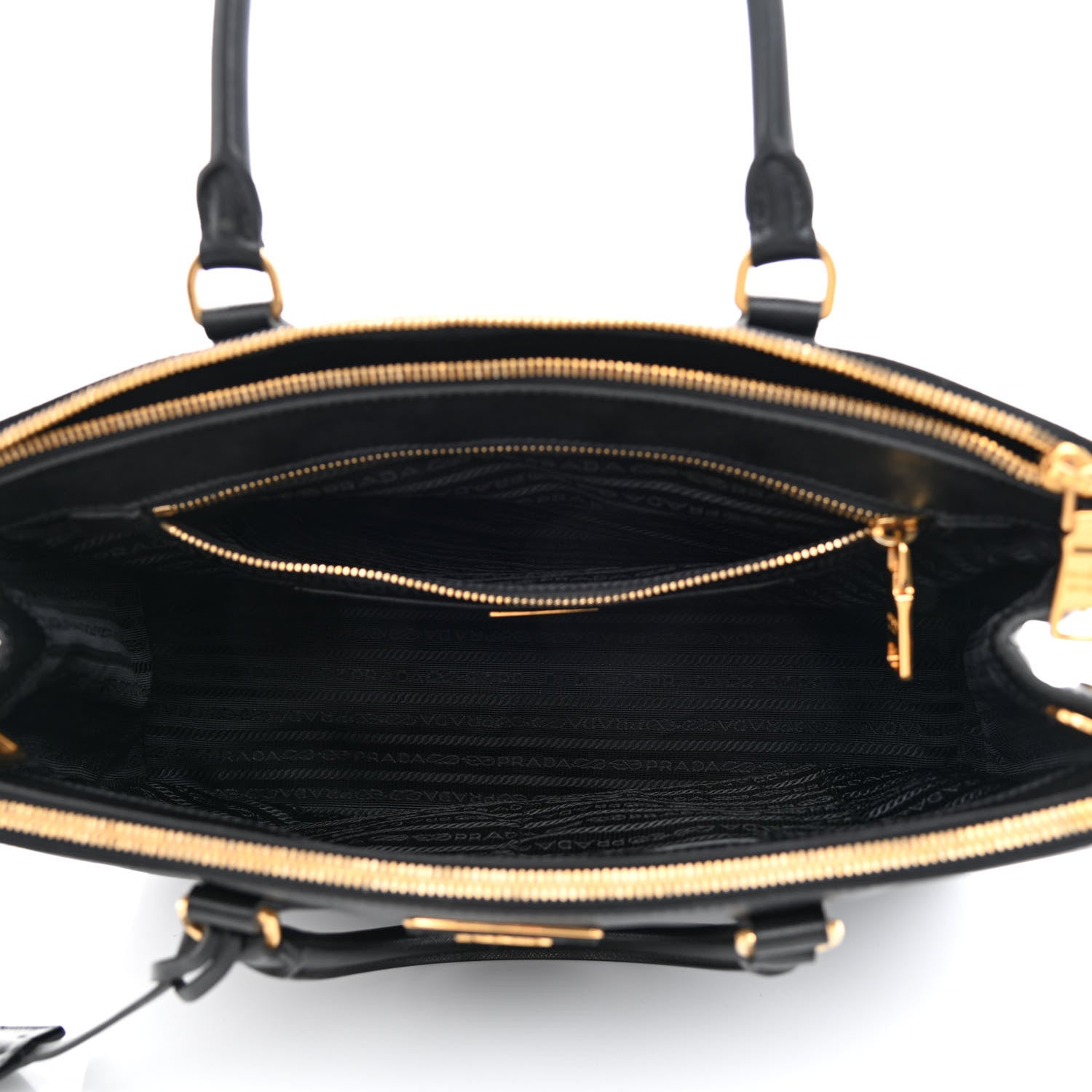 Prada Saffiano Medium Galleria Double Zip Tote Black 5 of 10