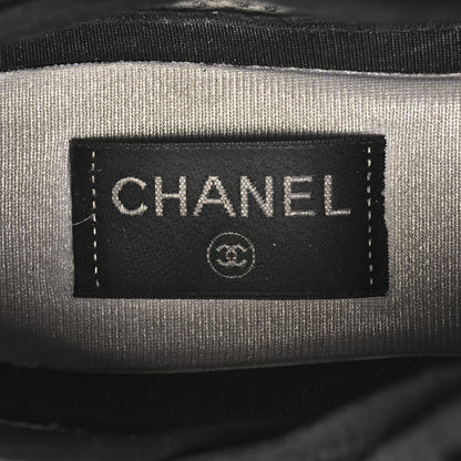 Chanel Velvet Calfskin Mixed Fibers CC Sneakers 40 Black 8 of 11