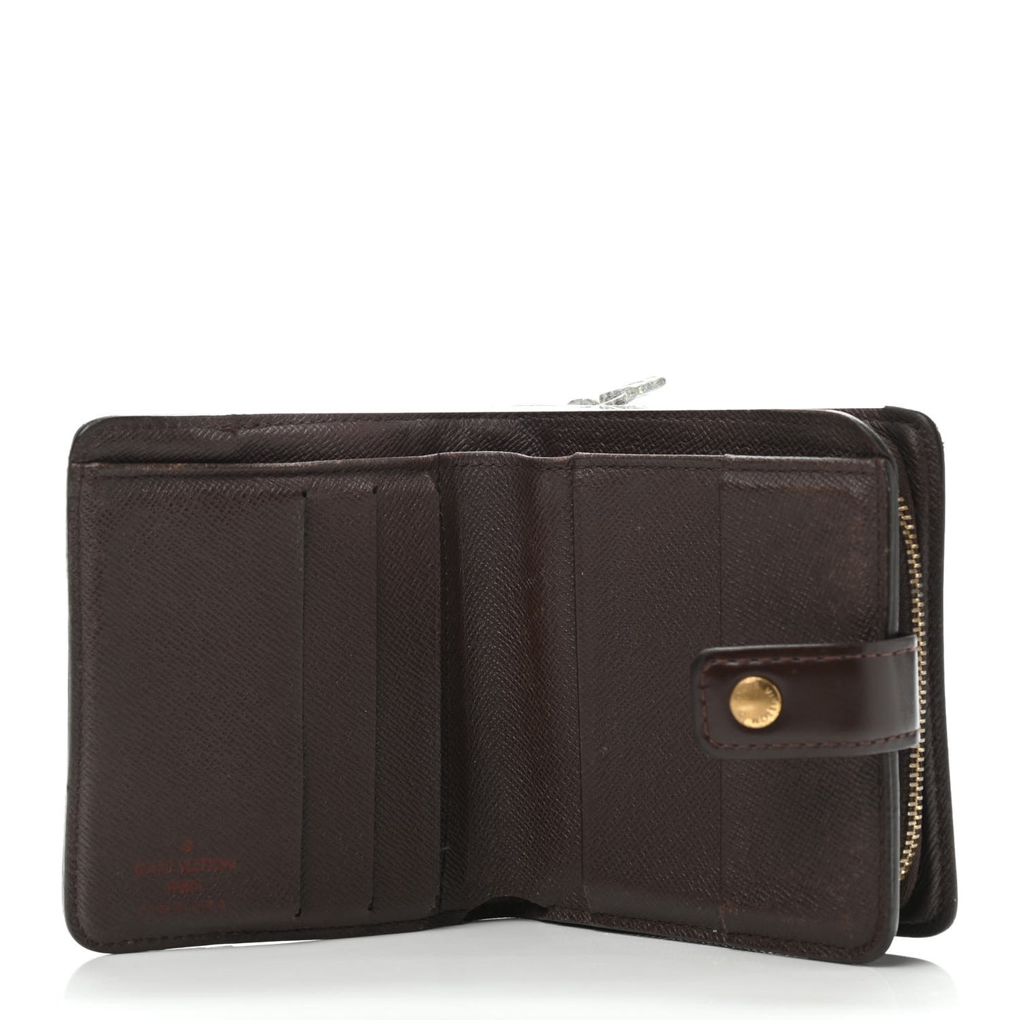 Damier Ebene Zippe Zipped Compact Wallet