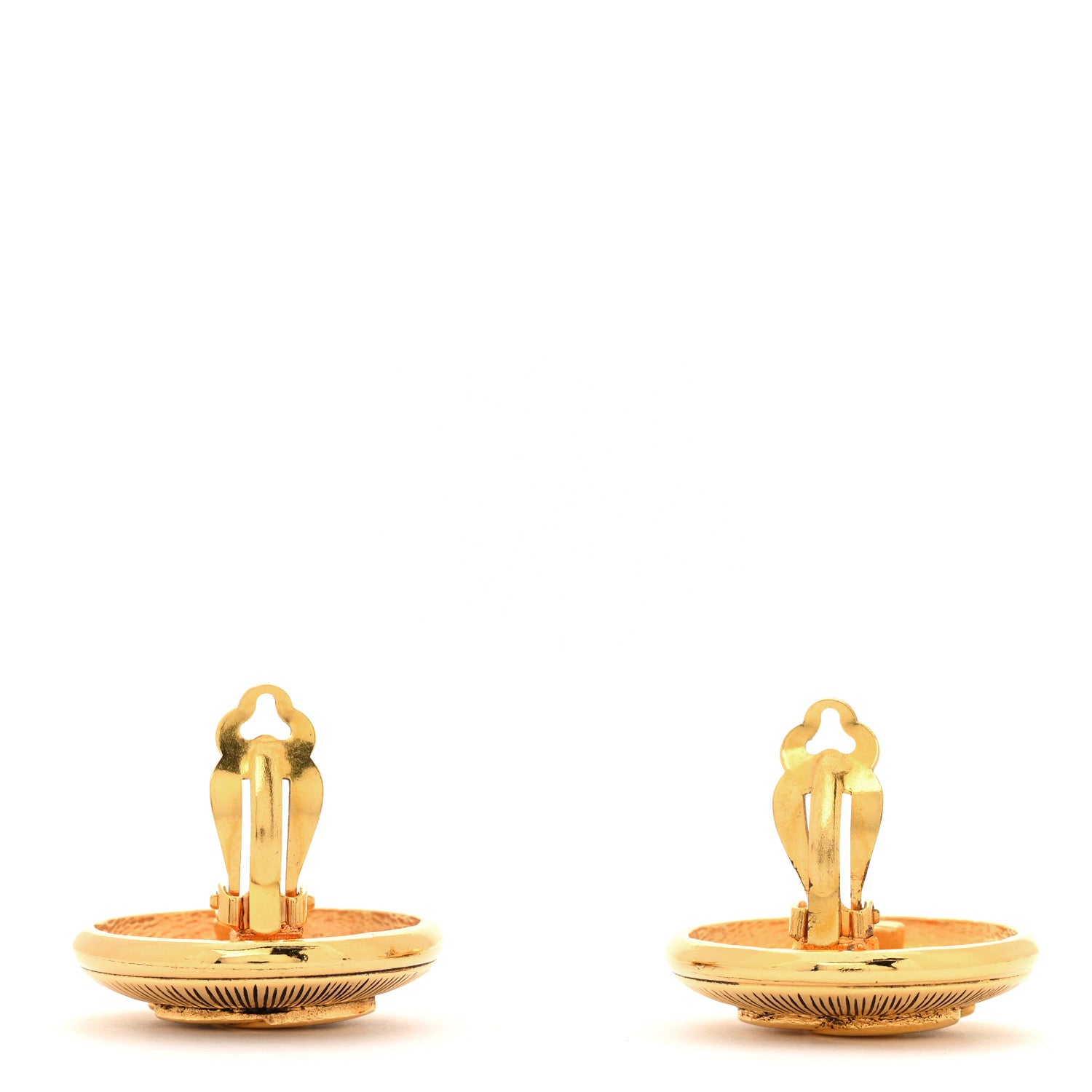 Chanel CC Button Clip On Earrings Gold 3 of 5