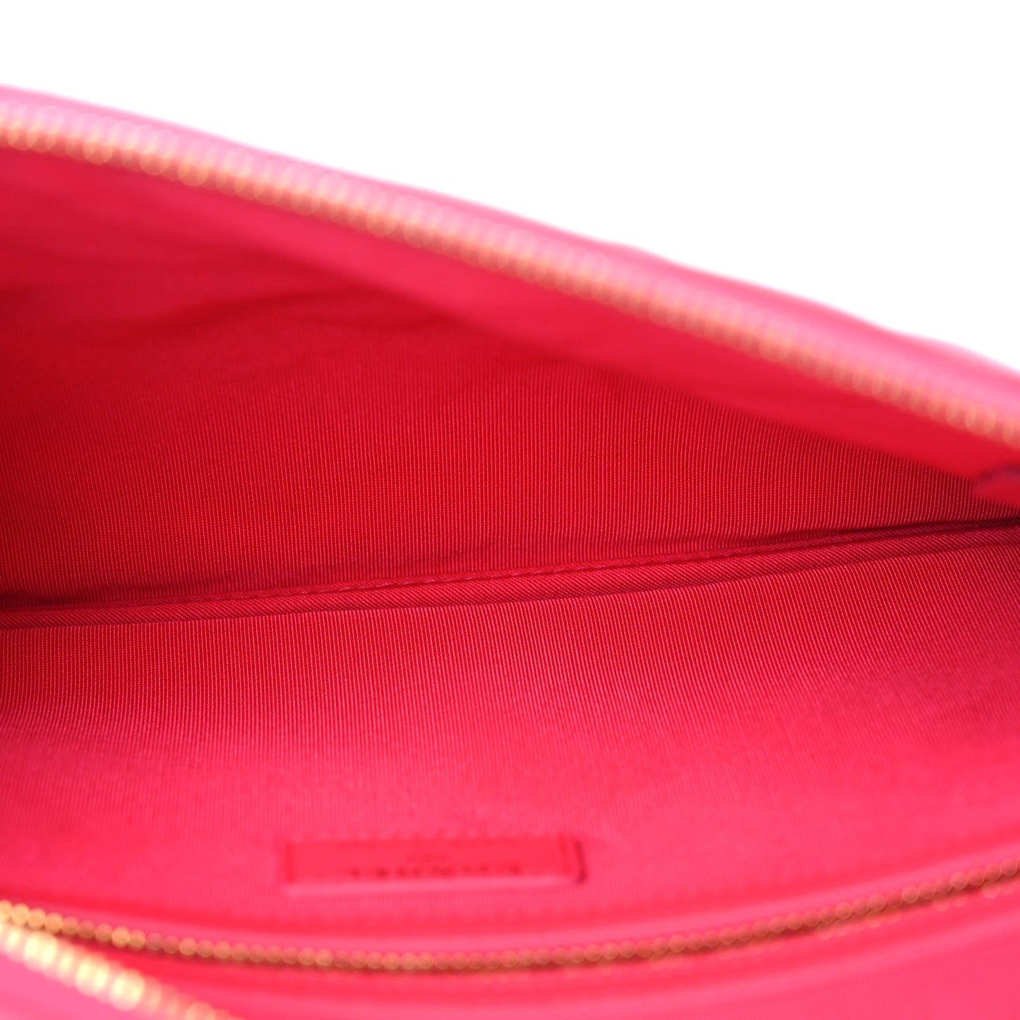 Patent Calfskin Quilted Medium Cosmetic Case Pink