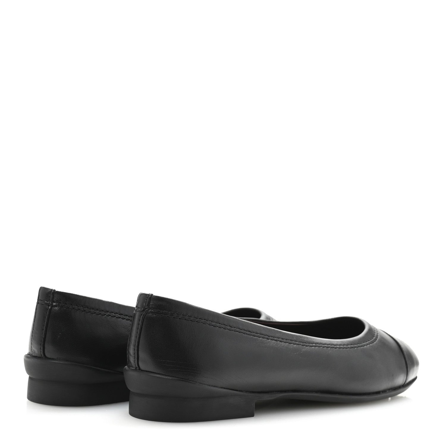 Chanel Lambskin Cap Toe CC Uniform Ballerina Flats 37.5 Black 5 of 9