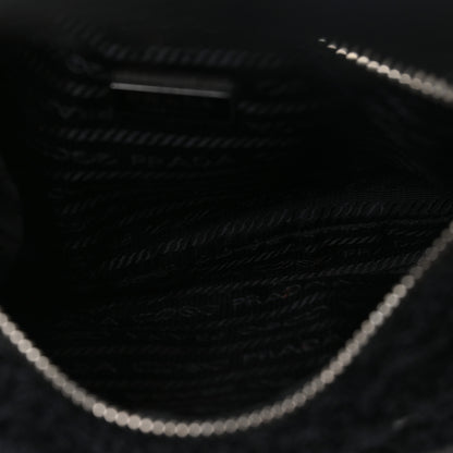 Prada Terry Cloth Mini Re-Edition 2000 Bag Black White 5 of 9