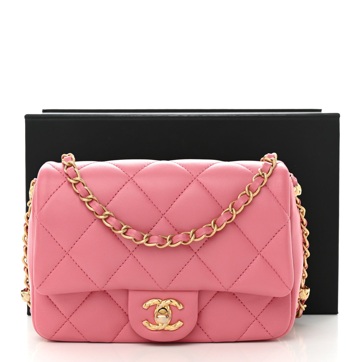Lambskin Quilted CC Small Dynasty Flap Pink