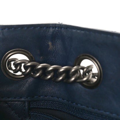 Chanel Calfskin Stitched Large Urban Luxury Drawstring Backpack Navy Blue 14 of 18