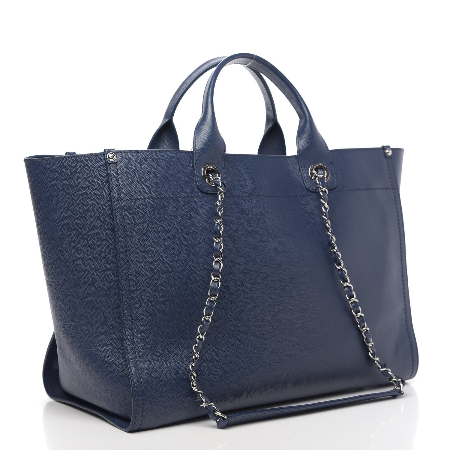 Chanel Caviar Medium Studded Deauville Tote Navy 4 of 16