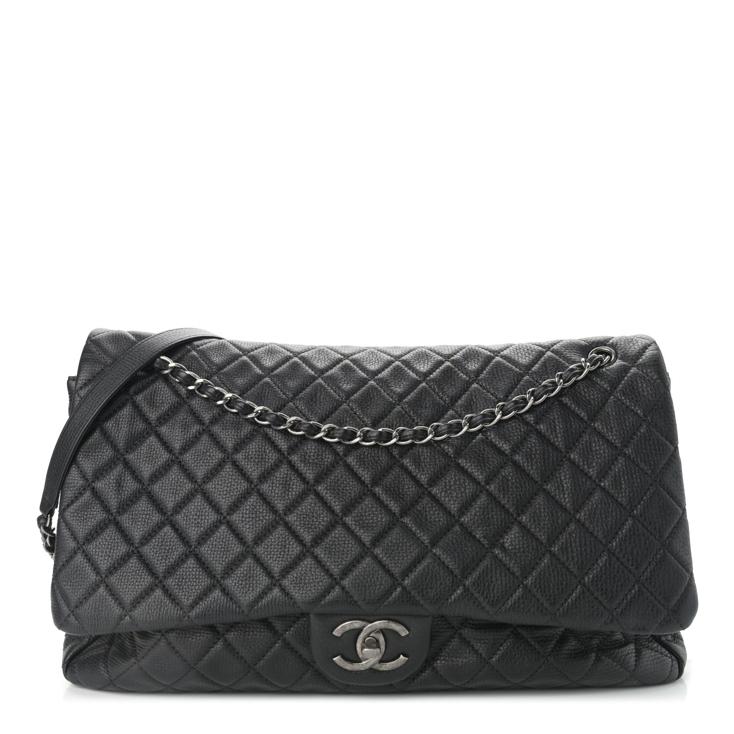 Chanel Calfskin Quilted XXL Travel Flap Bag Black 1 of 10