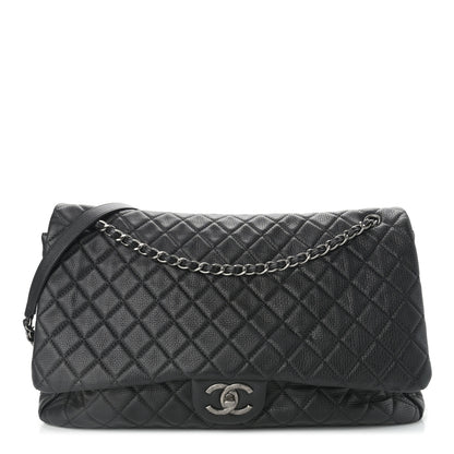 Chanel Calfskin Quilted XXL Travel Flap Bag Black 1 of 10