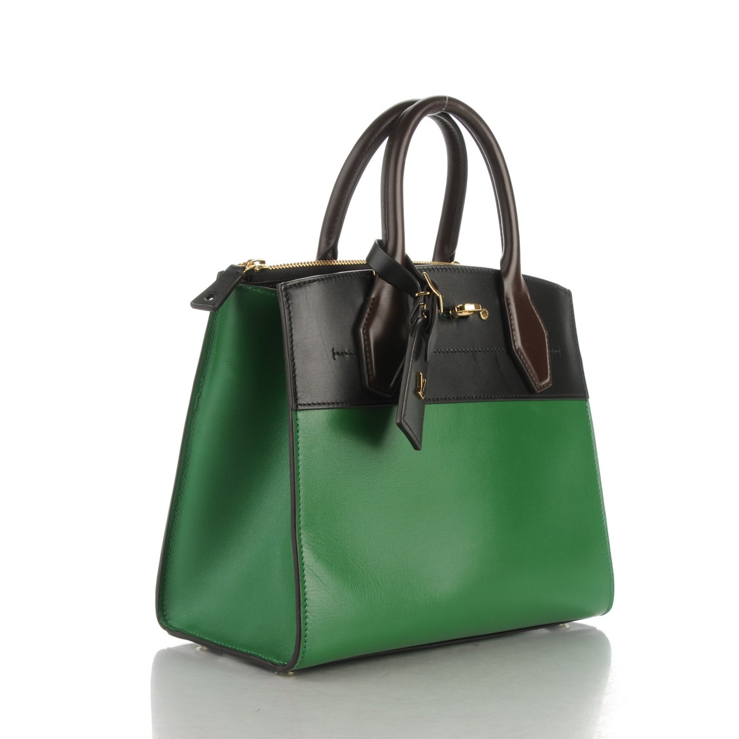 Calfskin City Steamer PM Noir Vert Acide