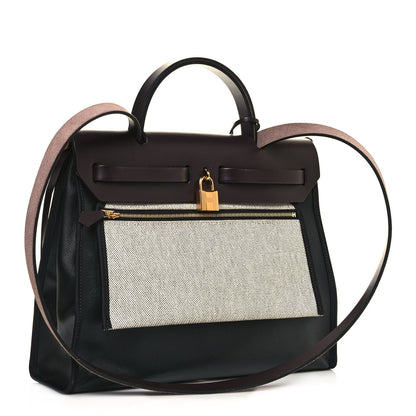 Hermes Toile H Berline Vache Hunter Herbag Zip PM 31 Black Ebene 2 of 10