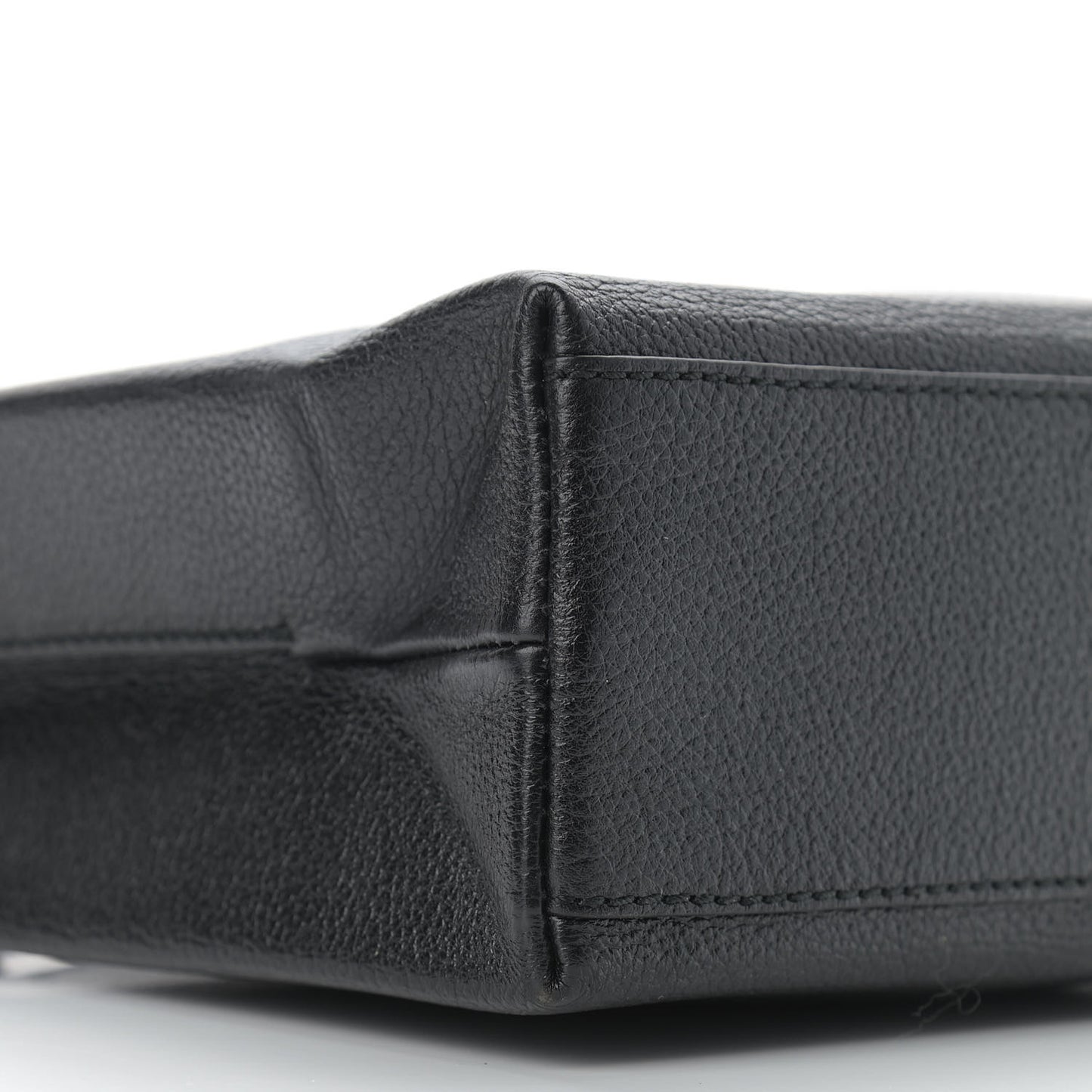Calfskin Logo XXS Shopping Tote Black