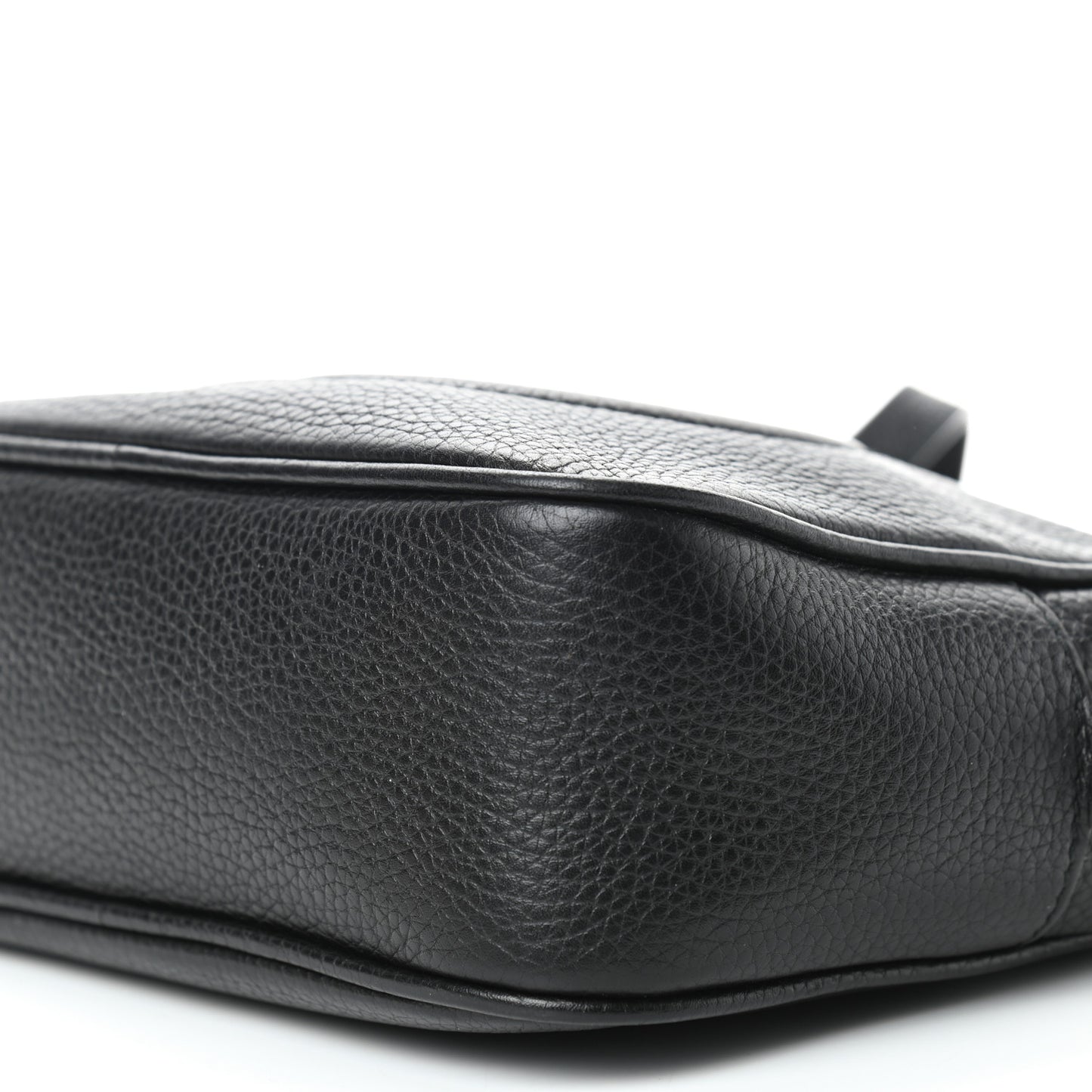 Pebbled Calfskin Small Soho Disco Bag Black