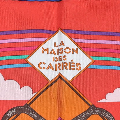 Hermes Silk La Maizeon des Carres Scarf 90 Rouge Blanc Vert 5 of 7