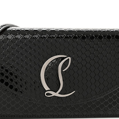 Christian Louboutin Patent Embossed Python Loubi54 Crossbody Clutch Black 7 of 13