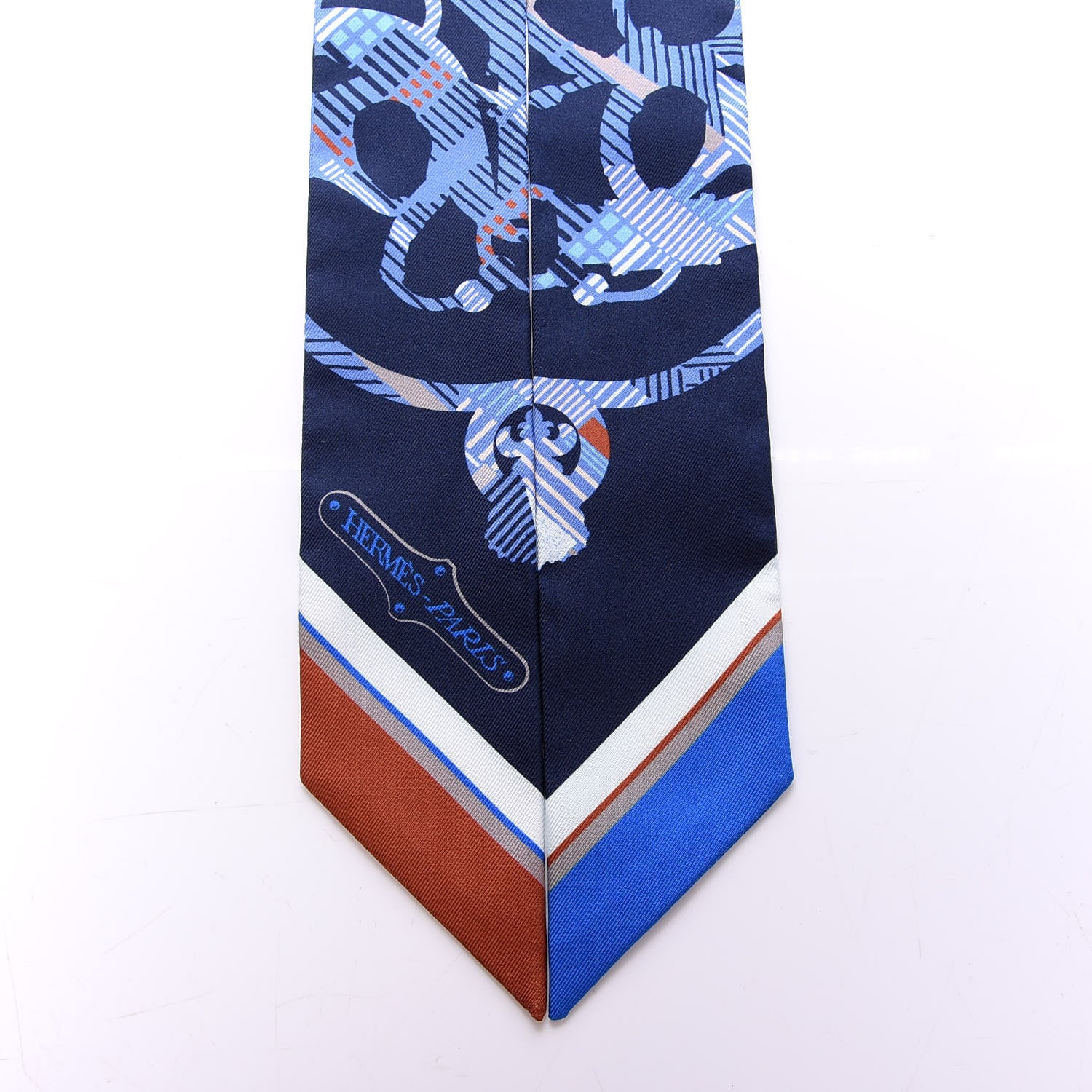 Hermes Silk Cavalcadour Morning Twilly Marine Tabac Blue Jean 2 of 4
