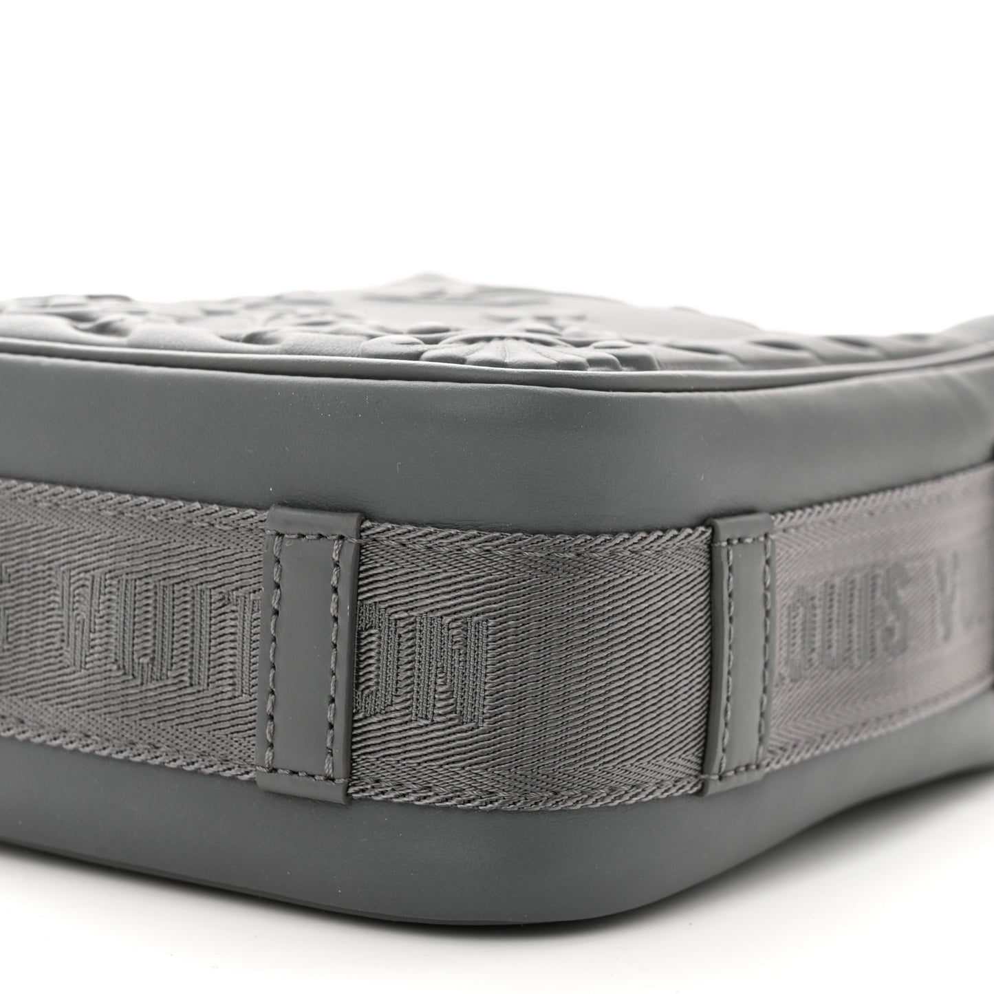 Calfskin Monogram Embossed Cruiser Messenger Dark Shadow Gray